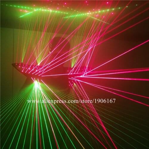 New Design Red Green Laser Man Costume Laserman Party Vest Light Up Laser Show Shoulder DJ Performance Stage Nightclub Clothes