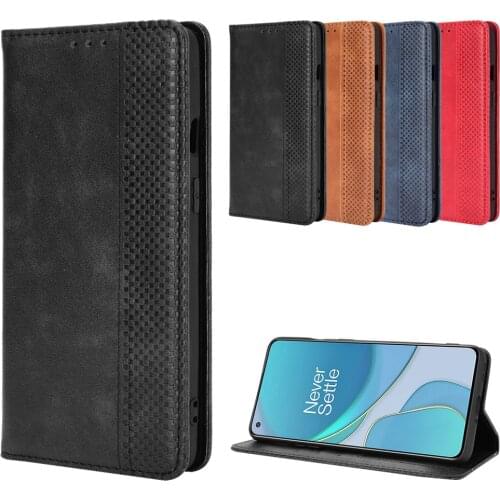 With Card Holder Solid Comfortable Plain Leather Case for Oneplus Nord 8T 8 7 7T Pro Business Best Quality Dirt-resistant Cover
