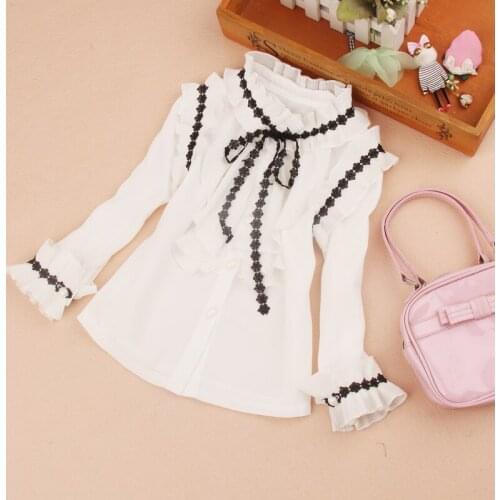 2019 Autumn Kids Clothes Girls Blouse Children Clothing Girls School Blouse Cute Chiffon Child Shirt Girls Clothes Blusas 2-16Y