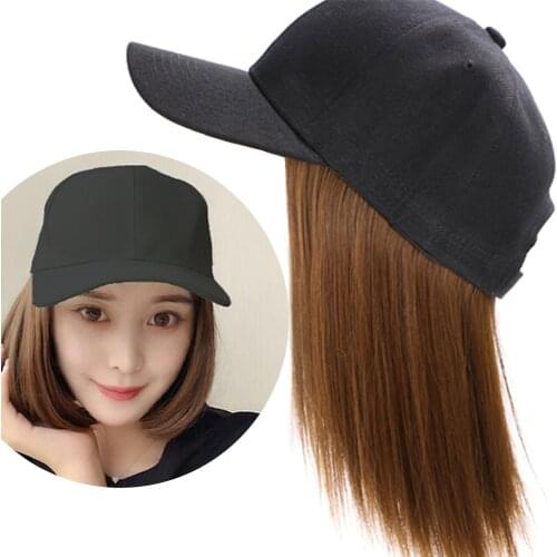 ONYX Short Baseball Cap Hair Wig 8" Synthetic BoB Wig Hair Extension Naturally Connect Adjustable Cap Wig For Women Outdoor
