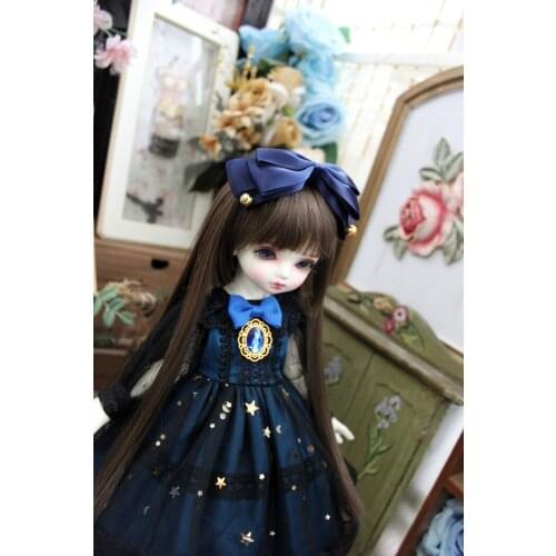 BJD doll dress is suitable for 1/3 1/4 1/6 MSD fashion court dress with skirt embellish star + hair accessories two-piece set