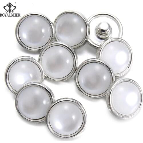 ROYALBEIER 10pcs/lot Multicolor Pattern Click Acrylic Charm 12mm Round Snap Press Buttons Fit Snap Earrings Bracelet Jewelry