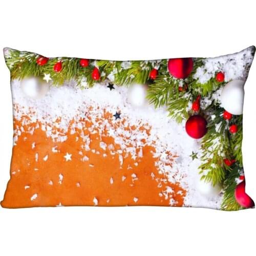 Christmas New Year Pillowcase Satin Fabric Merry Christmas Pillow Cover Rectangle Zipper Pillow Cases Home Wedding Decorative