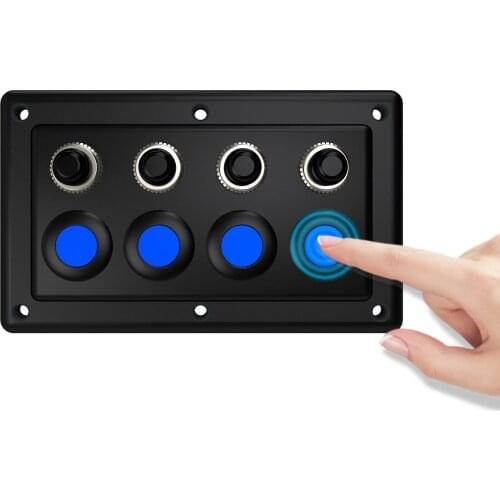 RV, car, yacht, cab, single touch panel, modified control, 4-digit illuminated switch, 12-24V universal