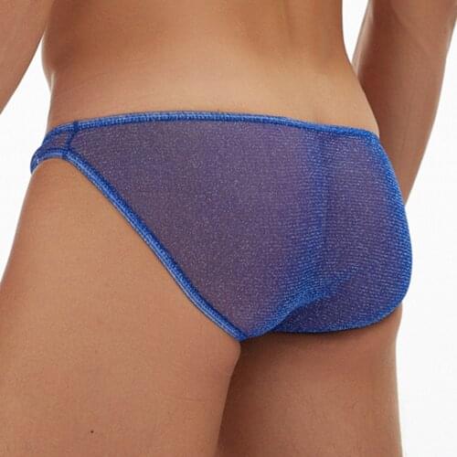 Sexy Underwear Men Mesh G-String Jockstrap Thong Solid Bulge Pouch T-Back Underpants Transparent Breathable Briefs Porn Lingerie