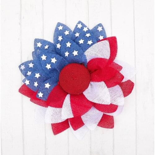 Folding American Patriotic Wreaths 4th of July Independence Day Home Decor Scenery Props Door Hanging Decorations Party