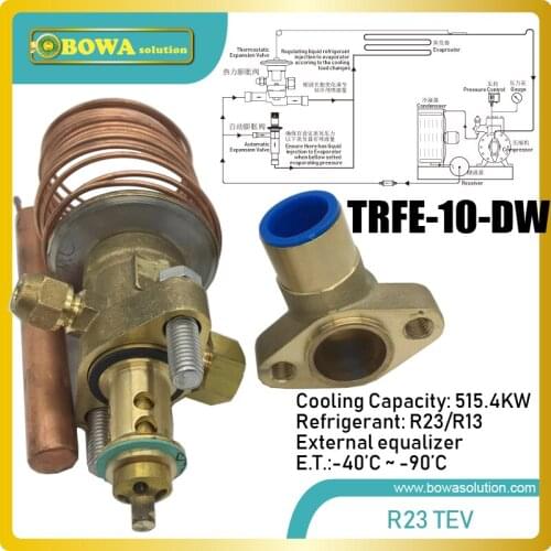 515KW take-apart R23 thermostatic expansion valve matches 470m3/h refrigerant compressors, such as Refcomp SW1L-445