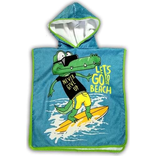 Unisex Children Blue Crocodile Printed Panço 1 AGE 3 LAW UP VERY COMFORTABLE USE. FROM SHOULDER 50 CMX50CM IS. 4 AGE 6 LAW