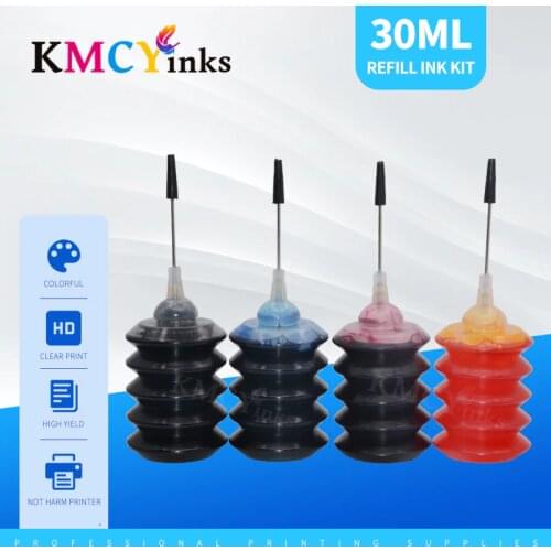 KMCYinks Universal 4 Color 30ml Bottle Dye Ink Black Refill Ink kit Replacement For HP For Canon For Brother For Epson Printer