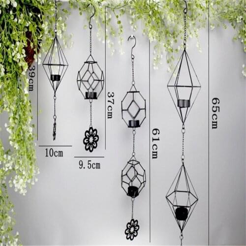 Golden Iron Candle Holder European geometric Candlestick Romantic Crystal Candle Cup Home Decoration Table Decoration