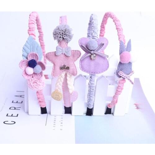1PCS Exquisite Handmade Bag Cloth Flower Animal Cartoon Children Headband Stars Little Princess Students Hair Bands Headdress