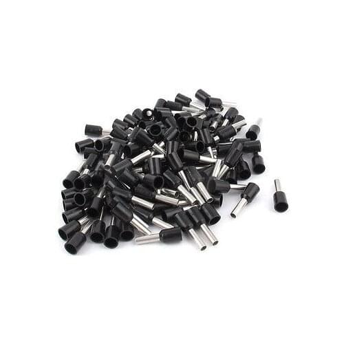 100 Pcs Wire Crimp Cord End Terminal Insulated Ferrule Black E2508 14AWG 2.5mm2