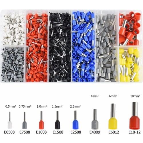 1200PCS Wire Ferrules, Insulated Crimp Pin Terminal Kit for Electrical Projects, AWG 24-7, 8 Sizes,Ferrule Crimping Kit