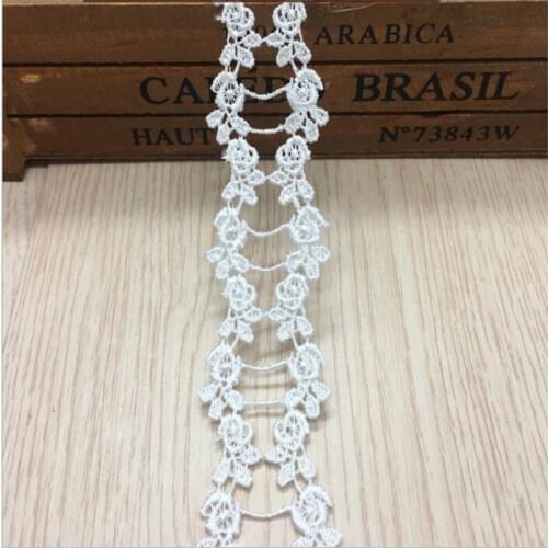 3.1cm flower double high soluble lace embroidery lace DIY manual material High-quality