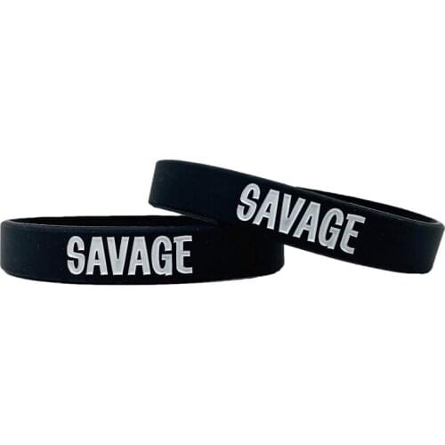 300pcs Motivational SAVAGE Silicone Bracelets Rubber Wristbands Free Shipping by DHL