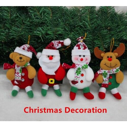 4Pcs/Set NEW Christmas Decoration Supplies for Home 1pcs Snowman + 1pcs elk + 1pcs Beer + 1pcs Santa Christmas Tree Ornaments