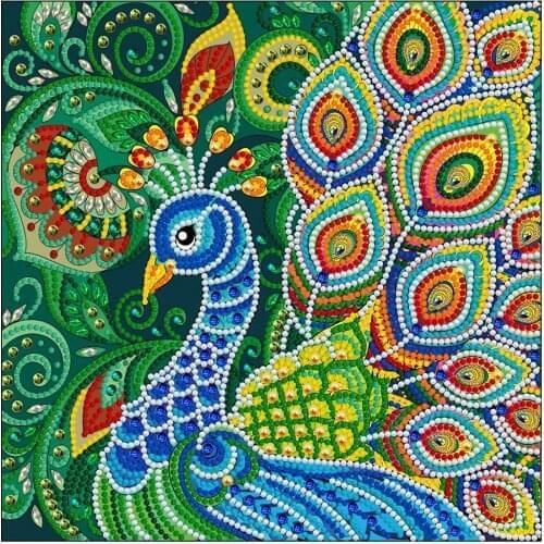 5D DIY Luminous Diamond Painting Peacock Figure Diamond Mosaic Embroidery Home Decoration Painting Dropshipping