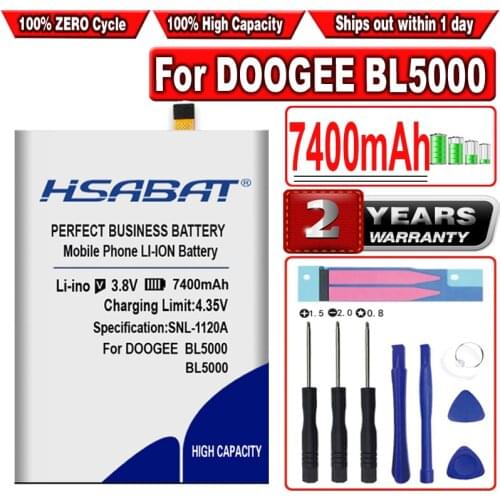 HSABAT 6900mAh BL5000 Battery For Doogee BL5000 Phone Batteries Free tools