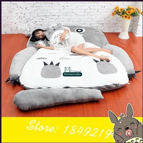 Dorimytrader Hot Fashion Anime Totoro Sleeping Bag Big Plush Soft Carpet Mattress Bed Sofa with Cotton Kids Present DY61067