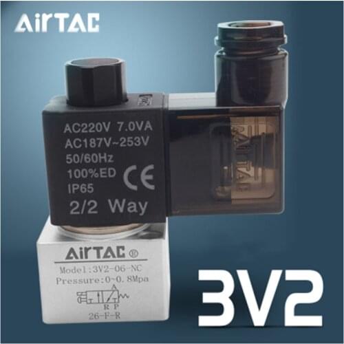 Solenoid valve vacuum solenoid valve Three position Two Way 3V2-06/08 DC24V AC220V Airtac Automation Line NBSANMINSE