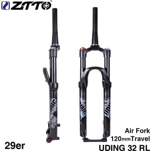 UDING 32 RL 120mm Air 29 29er Inch Fork Suspension Lock Straight Tapered Thru Axle QR Quick Release for MTB Bicycle