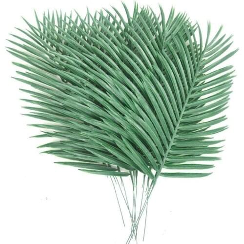 10PCS Artificial Palm Tree Faux Leaves Green Plants Greenery for Flowers Arrangement Wedding Decoration Retail