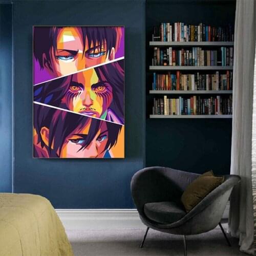 Attack On Titan Classic Anime Character HD Canvas Painting Poster Mural Wall Picture Living Room Bedroom Home Decor Boy Gift