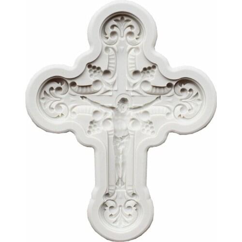 Cross Pendant DIY Jewelry Casting Molds Jesus Cross Shape Pendant Key Chain Silicone Resin Jewelry Molds Baking Tools R2LE