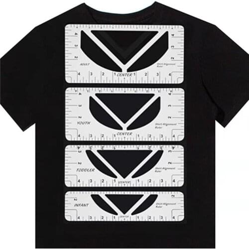 4Pcs/5pcs/8pcs Set T-Shirt Alignment Ruler For Guiding T-Shirt Design Fashion Rulers With Size Chart For Adult Youth Toddler