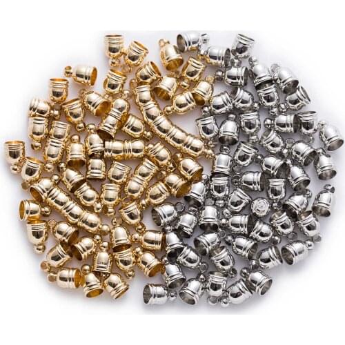 20 Piece 2 Colors Copper Thread Shaped Necklace Bracelet End Tip Beads Caps Findings Tassel Caps Jewelry Making 6-10mm