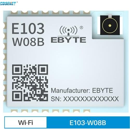 2.4GHz Wi-Fi Serial Port Module Dual ARM Core 12dBm 802.11b WPA TCP HTTP Client MQTT E103-W08B CDSENET PCB Antenna Interface