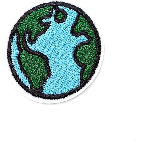 Earth (Size:4.0x4.2cm) Cloth Patch Badge Mend Decorate Jeans Jackets Bag Clothes Apparel Sewing Decoration Applique