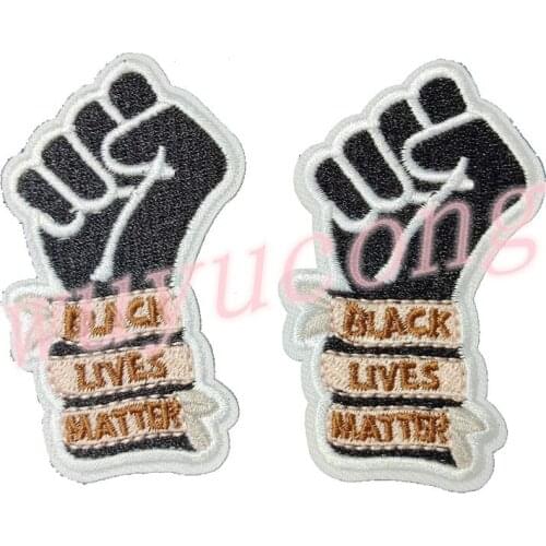 Iron On Embroidered BLACK LIVES MATTER Words Patches Sticker To Clothing Decoration Sewing Badges