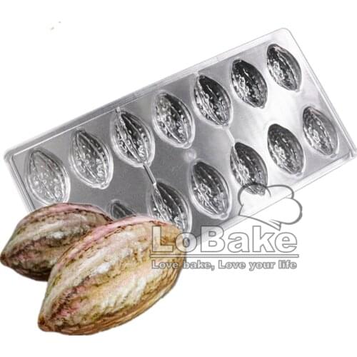 Latest 14 cavities cocoa fruit nut shape polycarbonate chocolate mold ice tray candy mould jelly pudding molds DIY bakery