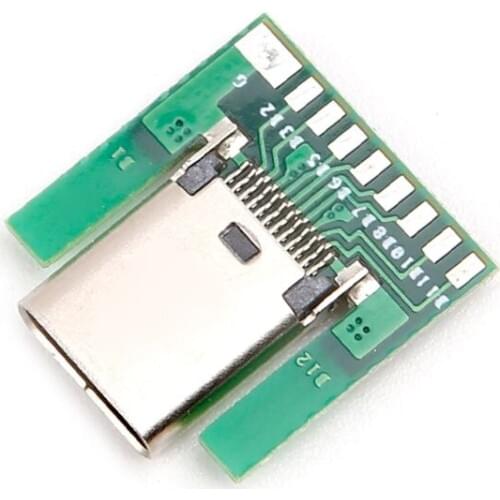 New USB 3.1 Type C Female Socket Connector Plug SMT Type With PC Board DIY 24pin 2019