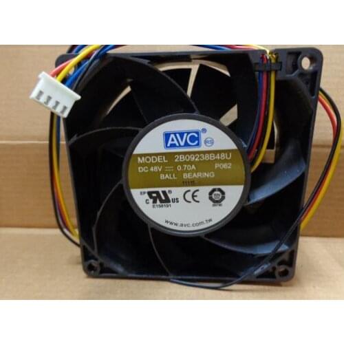Original AVC 2B09238B48U DC 48V 0.70A 9238 9CM 90*90*38MM 4 Line Double Bearing Cooling Fan