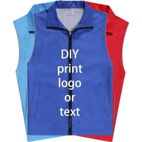Advestising Vest Customized Men Women Workwear Volunteers Custom Print Text Logo Workshop Work Clothes Reflective Vests