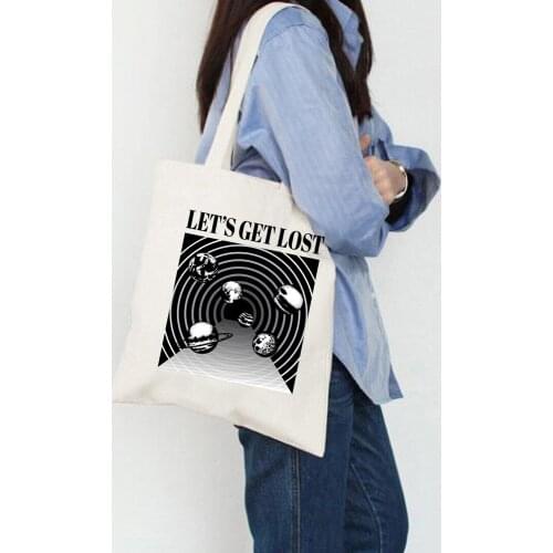 Creation Line Art Canvas Totes Cotton Simple Printing Shopping Bags Girls Solid Color Life Casual Pacakge New Fabric Tote Bag