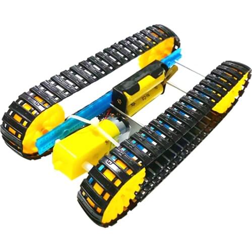 Smart Tank Chassis Handmade Educational Electric Robot Robotic Car Crawler Caterpillar Vehicle DIY Assembled for Children Toy