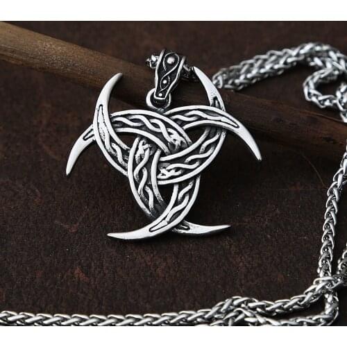 Vintage Stainless Steel Viking Odin Necklace Mens Chain Punk Street Nordic Celtics Knot Necklace and Pendant Free Shipping