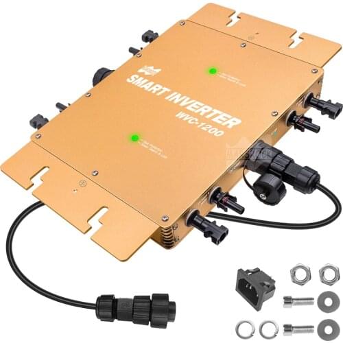 Waterproof Ip65 1200W Micro Solar Grid Tie Inverter DC 22-50V to 80-160VAC or 180-260VAC, 50hz/60hz Auto, max for 1400W panels