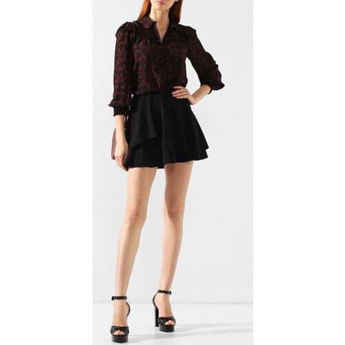 Patads American womens wear slim in spring and summer classic versatile Ruffle double layer short skirt