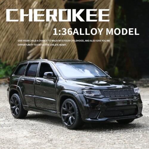 1:36 Grand Cherokee Trackhawk Toy Vehicles Alloy Pull Back Mini Car Replica Authorized By The Original Factory Model Toys Kids