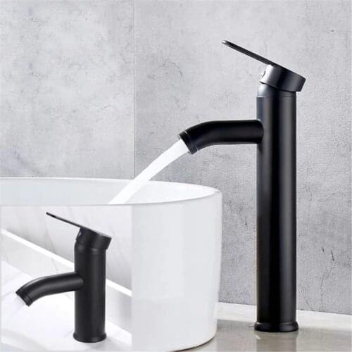 1Pc Single Handle Bathroom Basin Faucets Cold/Hot Mixer Basin Sink Tap Black Water Kitchen Faucet Bathroom Accessories