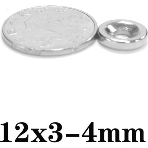 10~200PCS 12x3-3 Stong Neodymium Magnets Disc 12x3 mm Hole 3mm Minor Diameter Magnet Round Countersunk Magnetic 12*3-3 mm 12*3