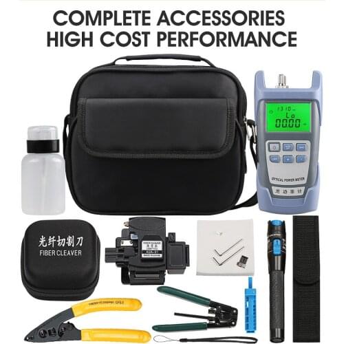 15PCS/set FTTH Fiber Optic Tool Kit with New Fiber Optical cutter and 5KM Visual Fault Locator Stripper Tool