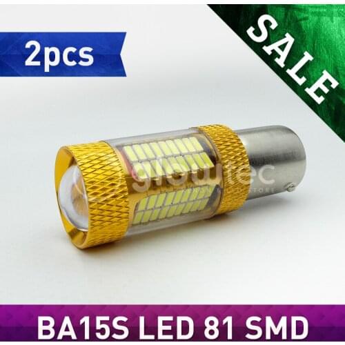 2pcs BA15S 81 SMD LED 1156 1157 LED Bulbs - 81SMD headlight fog light bulb Super Bright White 4014 Chips GLOWTEC