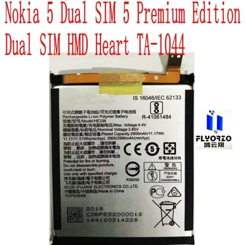 New High Quality 2900mAh HE336 Battery For Nokia 5 Dual SIM 5 Premium Edition Dual SIM HMD Heart TA-1044 Mobile Phone