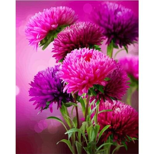 Fower Pink gerbera 5D Diy diamond painting full square round diamond embroidery mosaic needlework living room decorationZP-3132