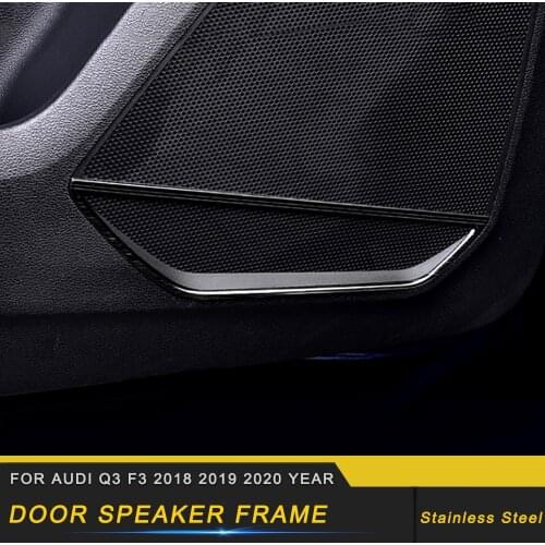 Car Accessories Door Audio Speaker Cover Sound Circle Ring Trim Sticker Frame Interior Decoration for Audi Q3 F3 2018-2021